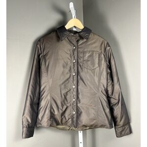Banana Republic Puffer Down Jacket Shimmery Brown Shell Coat Women's XS